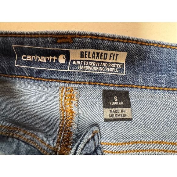 Carhartt Women's Relaxed Fit Double-Front Carpenter Jeans - Linden Size 6 - Picture 6 of 14